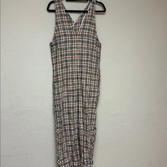 Free People womans tweed Plaid Jumpsuit size M - Picture 3 of 5